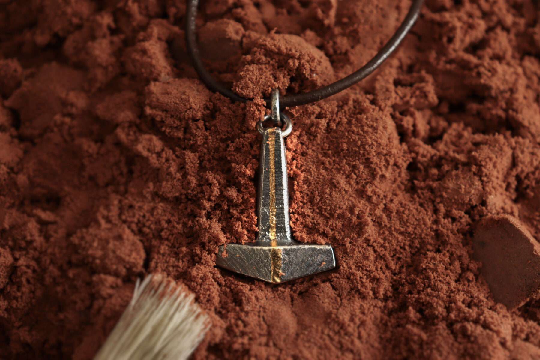 P2003-style handmade silver and gold thors hammer mjolnir pendant necklace