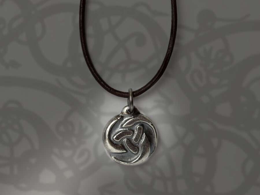 handmade silver triple horns of odin necklace