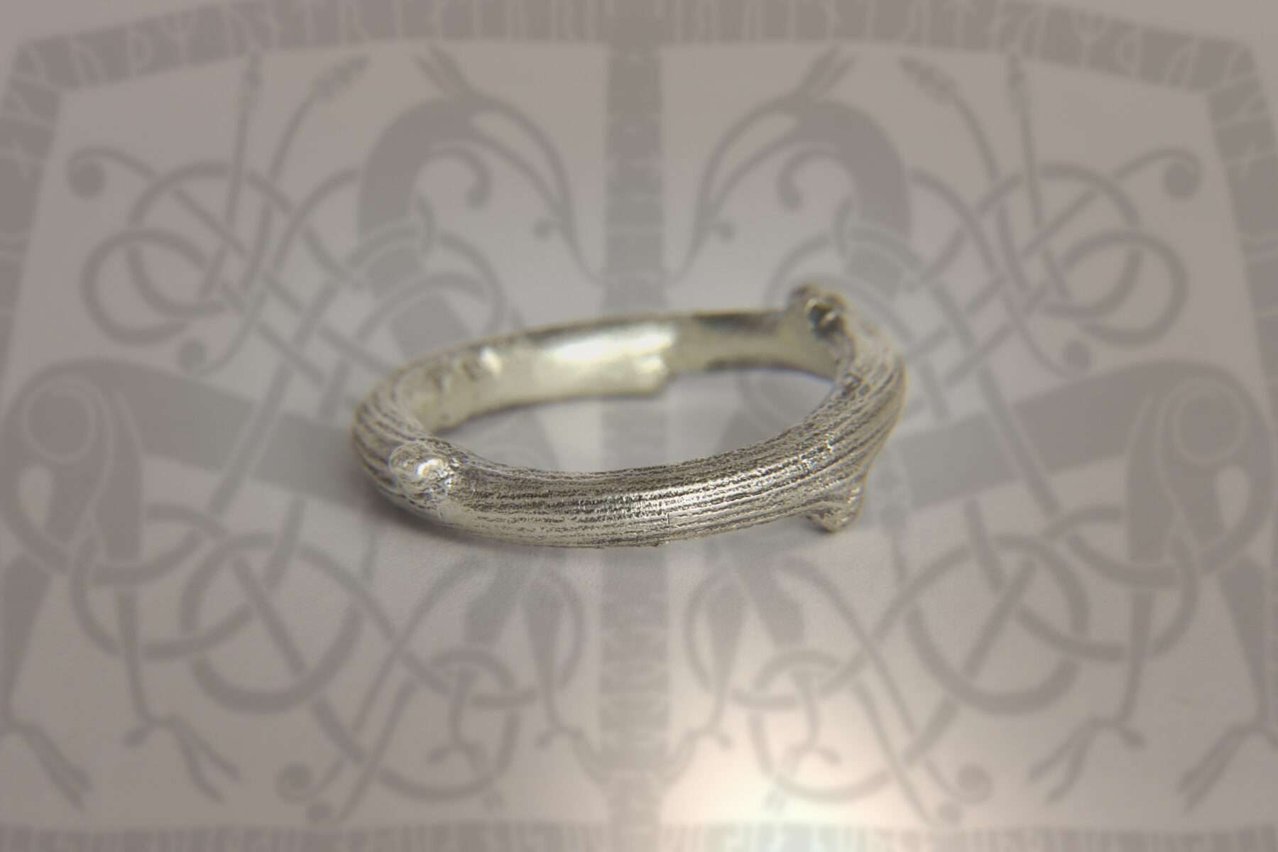 handmade viking silver twig ring