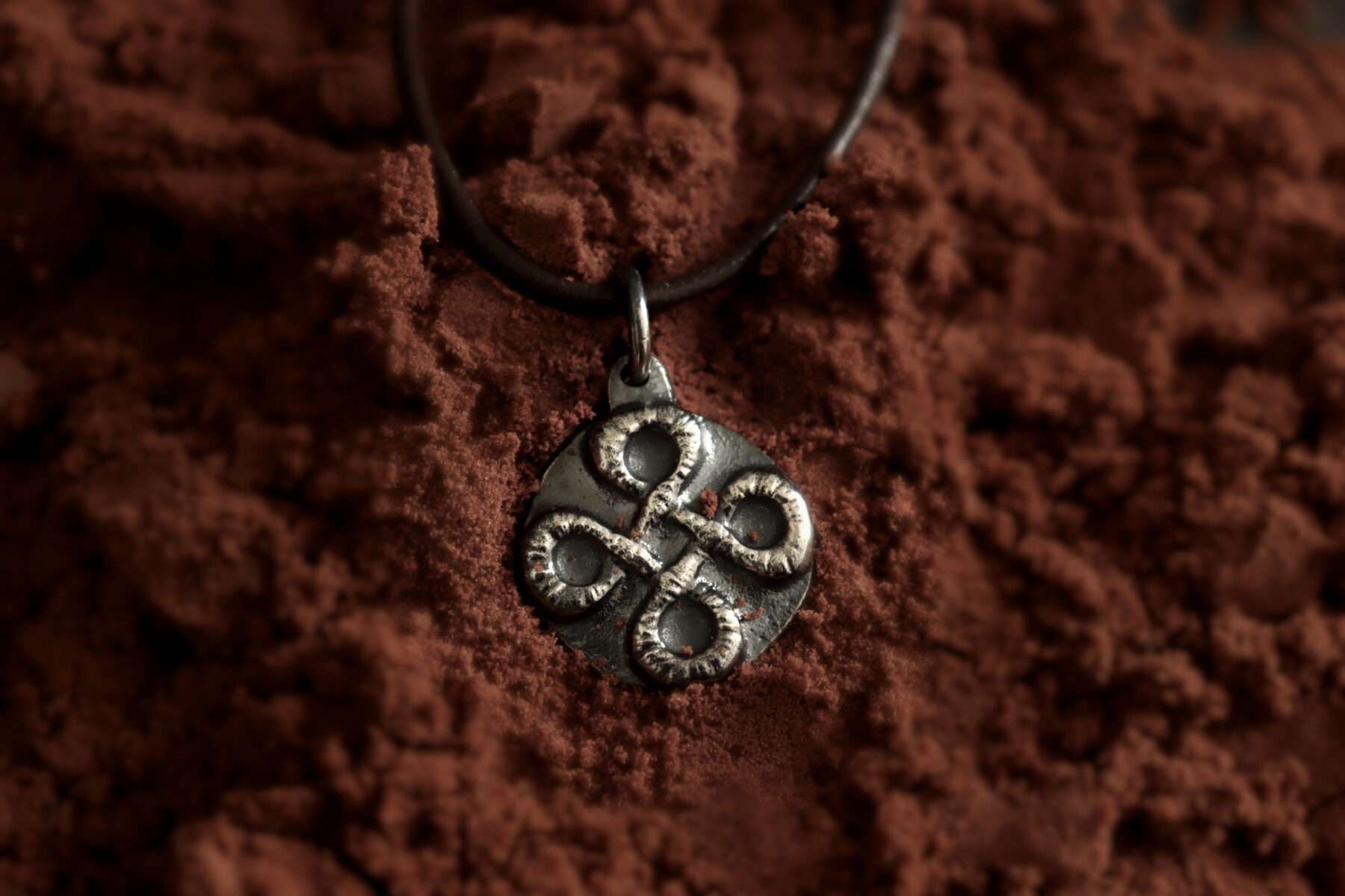 handmade viking shield knot pendant necklace