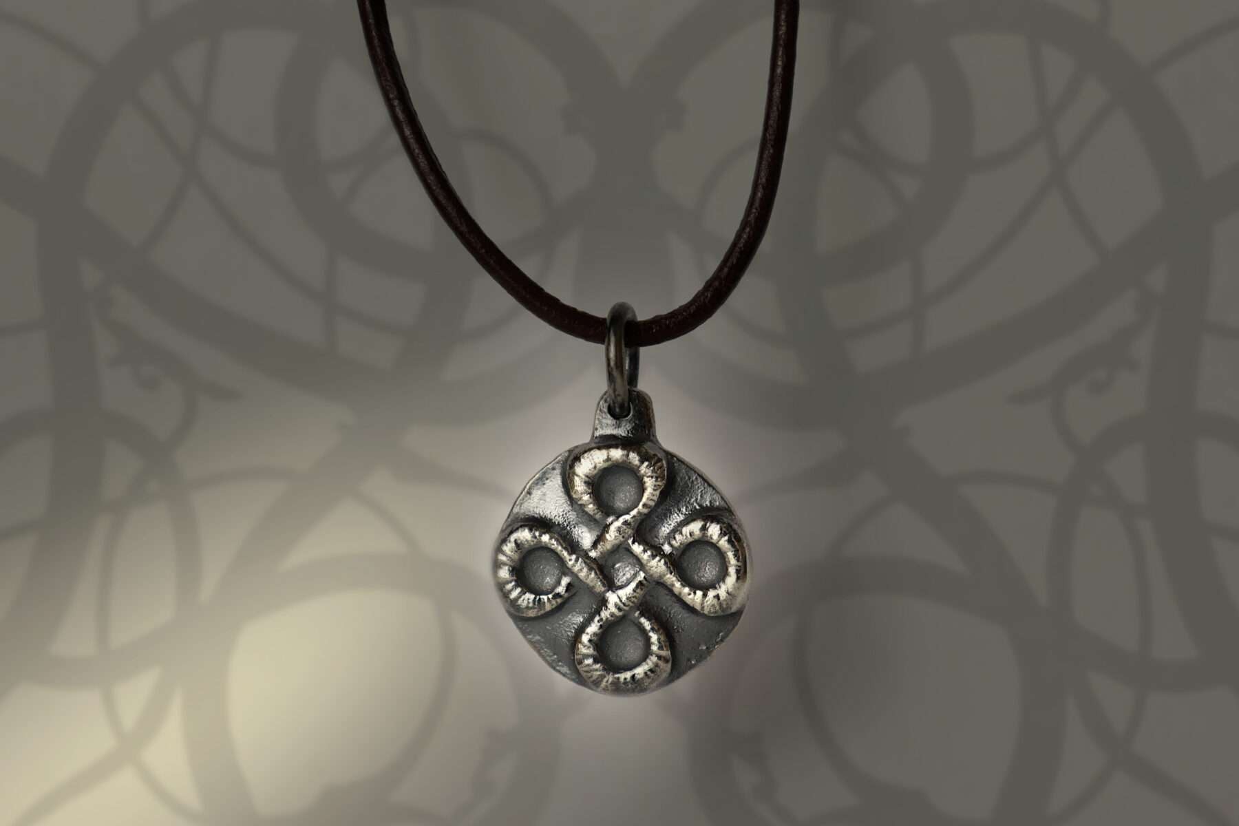 handmade viking shield knot pendant necklace