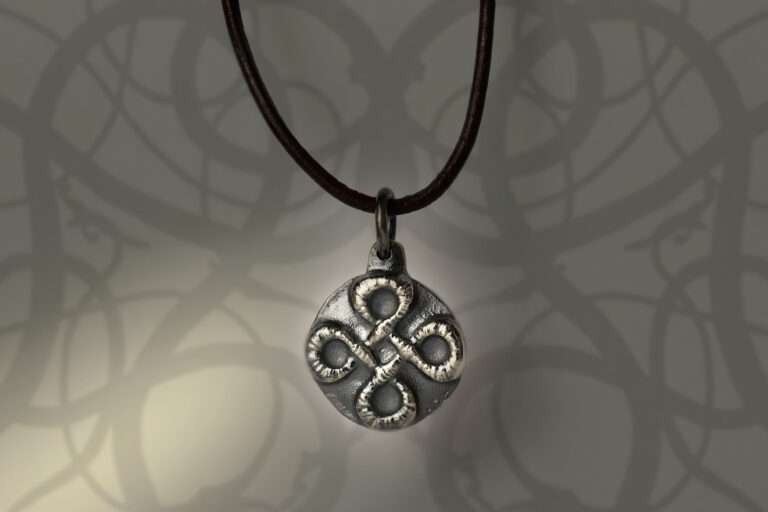 handmade viking shield knot pendant necklace