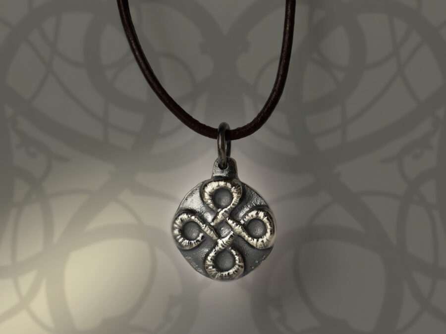 handmade viking shield knot pendant necklace