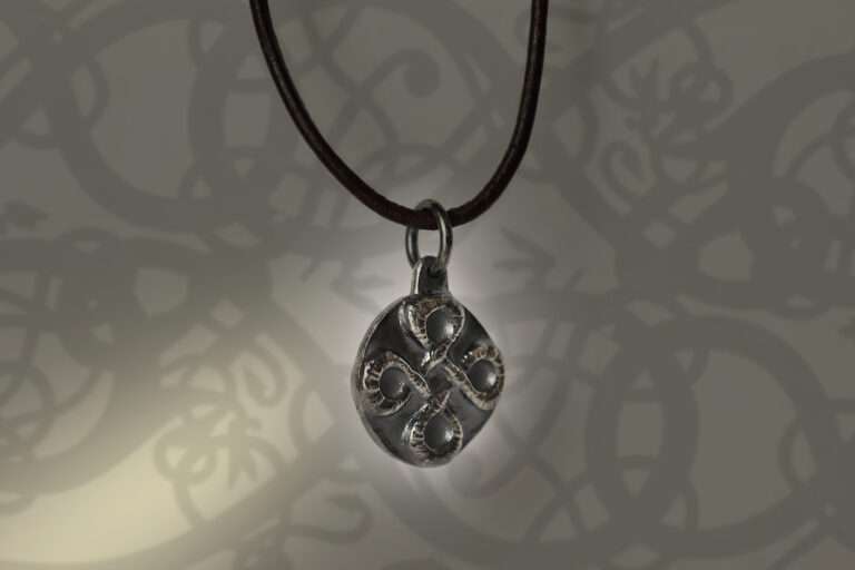 handmade viking shield knot pendant necklace
