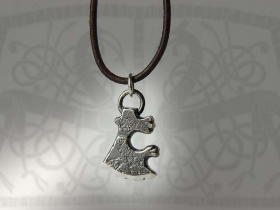 handmade viking axe pendant necklace silver