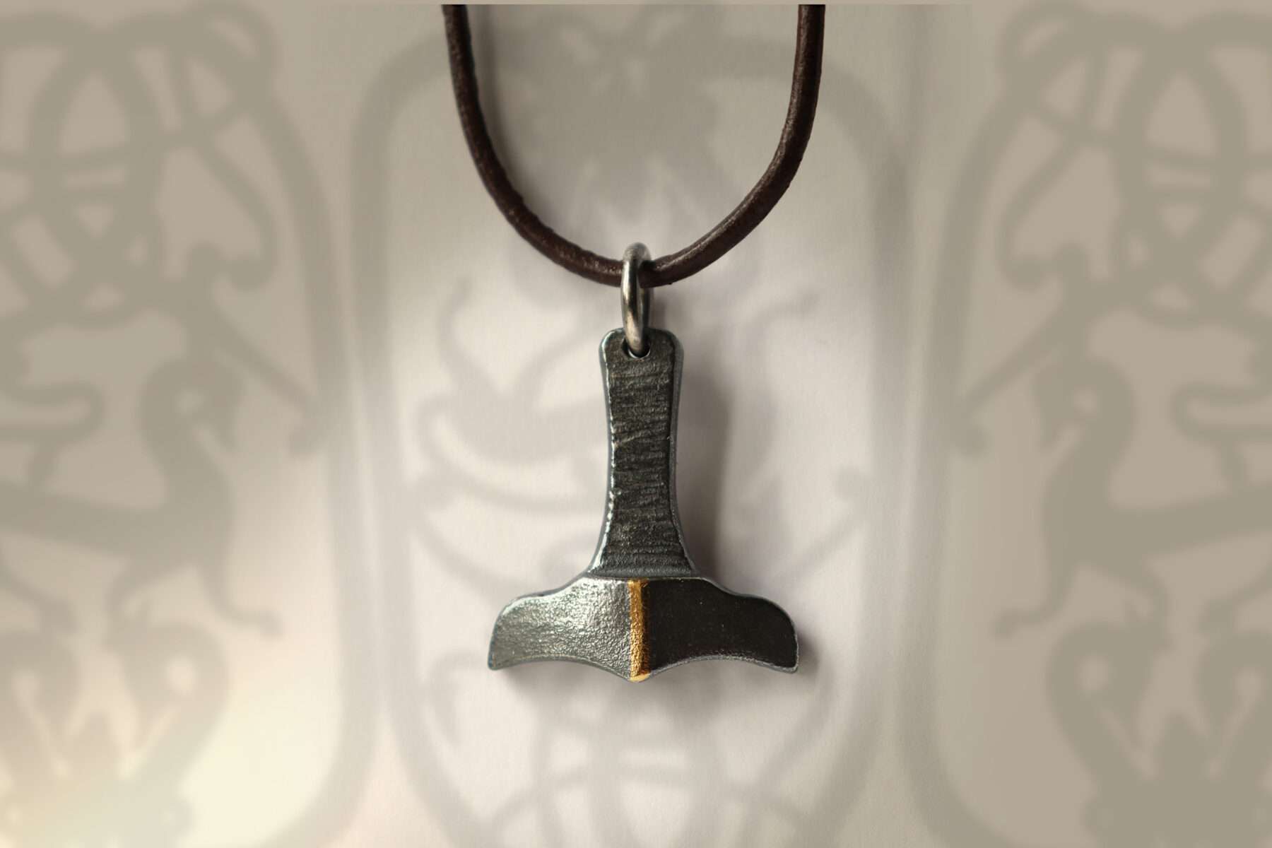 mjolnir pendant silver and gold