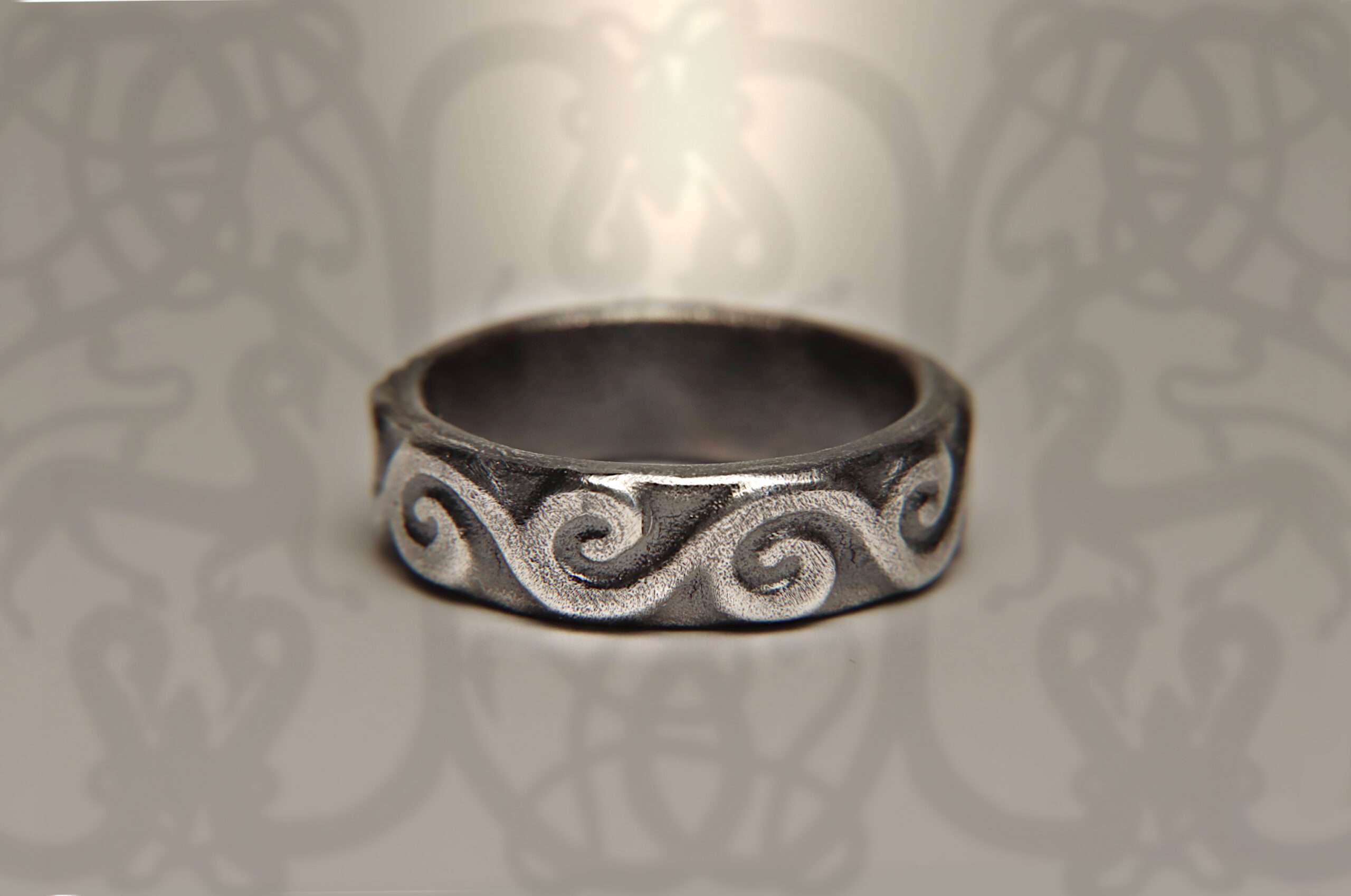 filigree ring front silver viking filigree ring